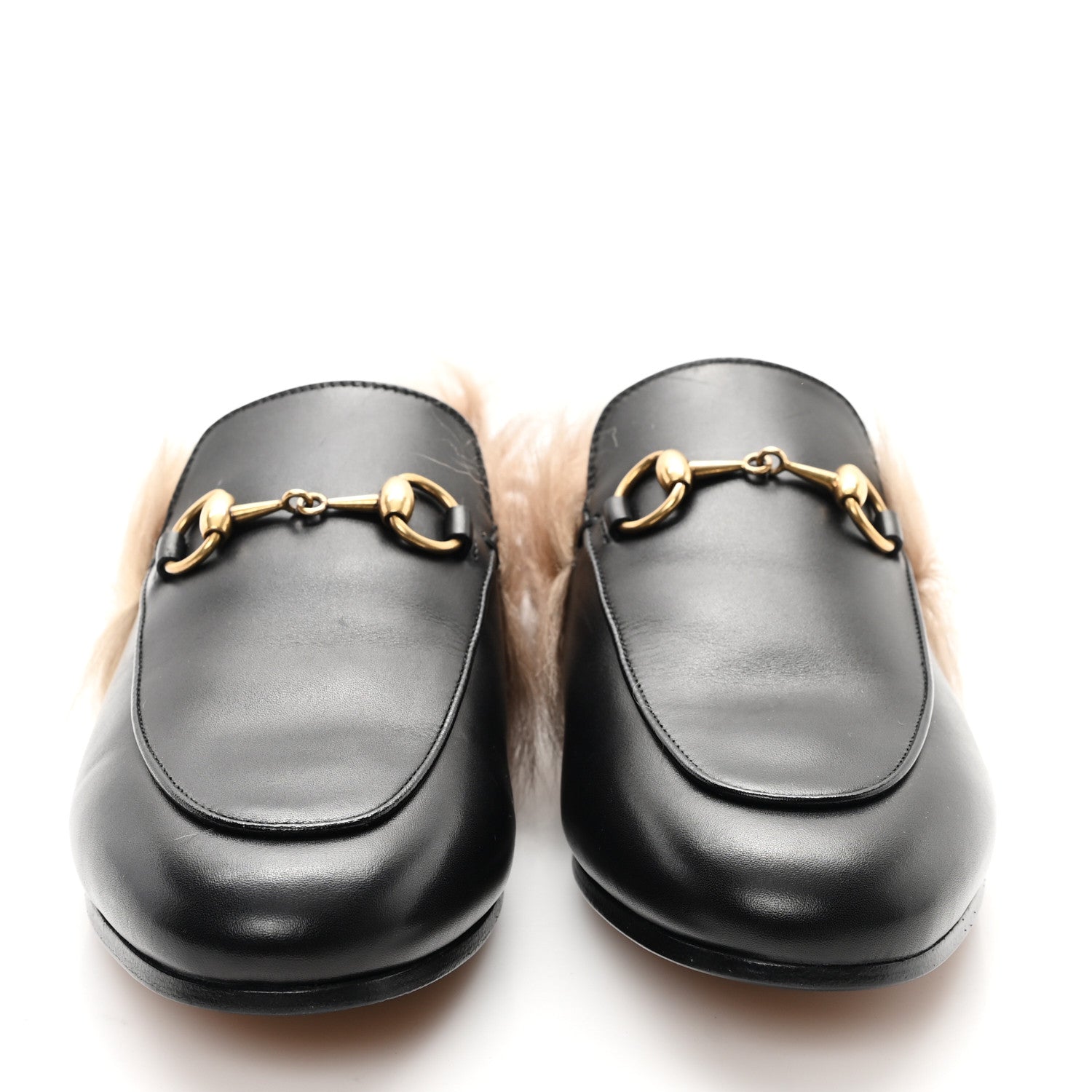 Gucci Calfskin Fur Womens Princetown Slippers 36 Black 3 of 9