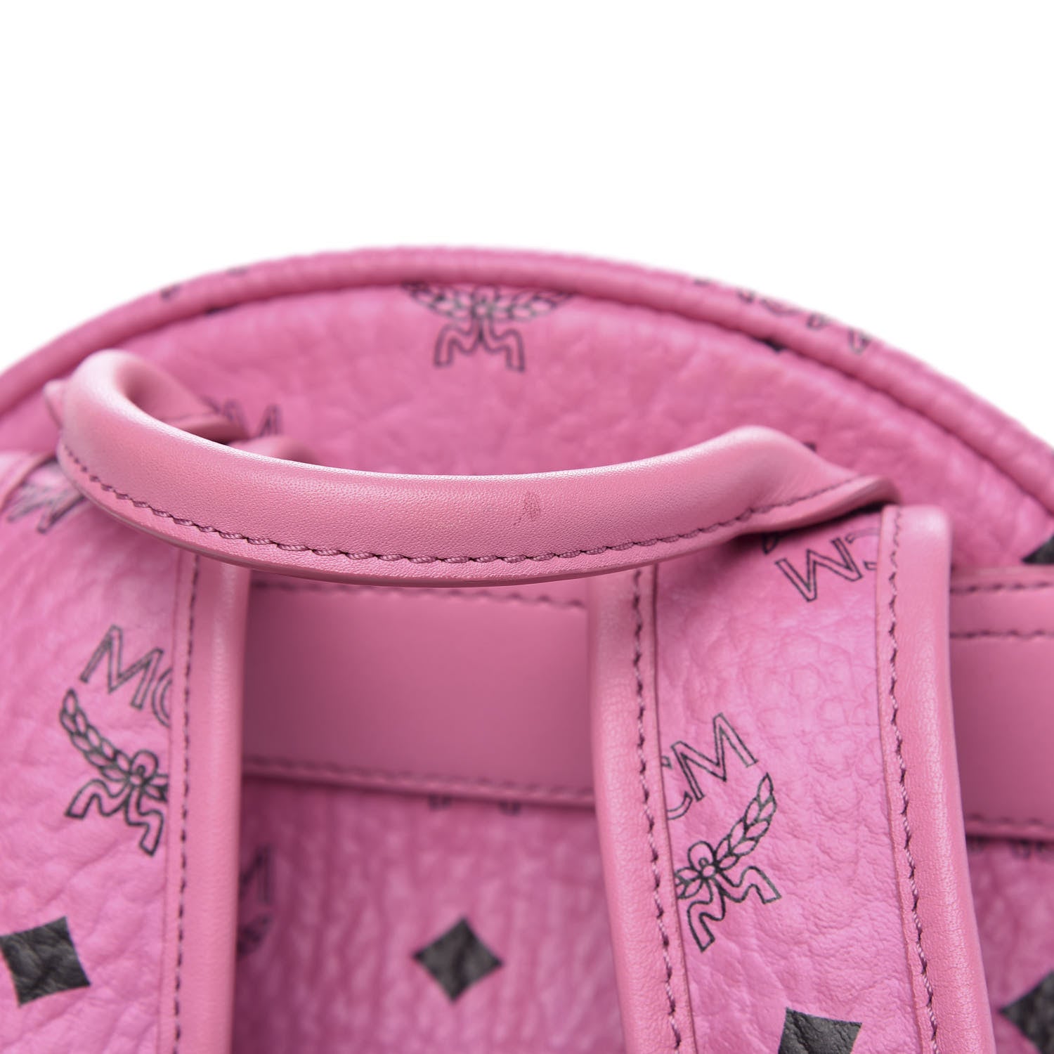 MCM Visetos Small Side Stud Stark Backpack Pink 9 of 9