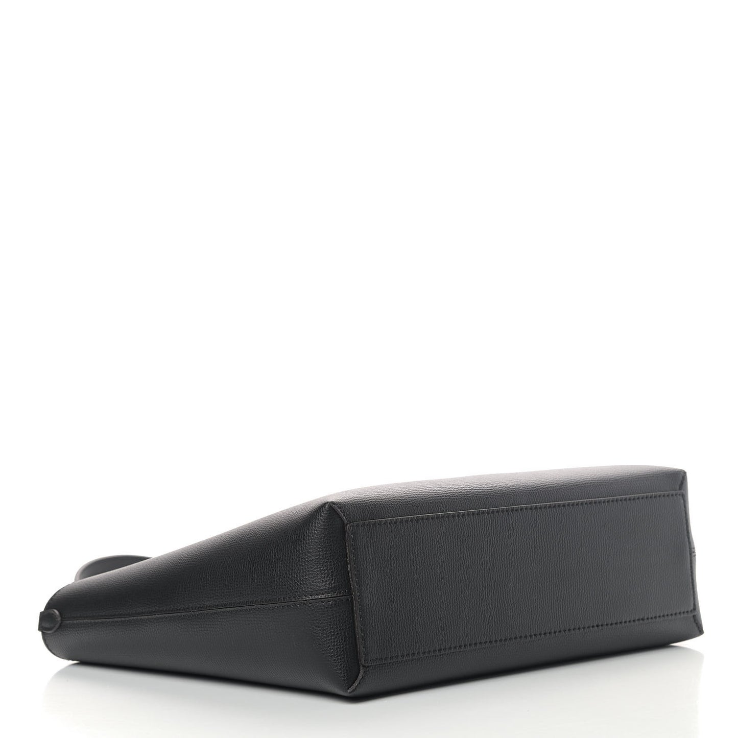 Grainy Calfskin Haymarket Check Small Reversible Tote Black