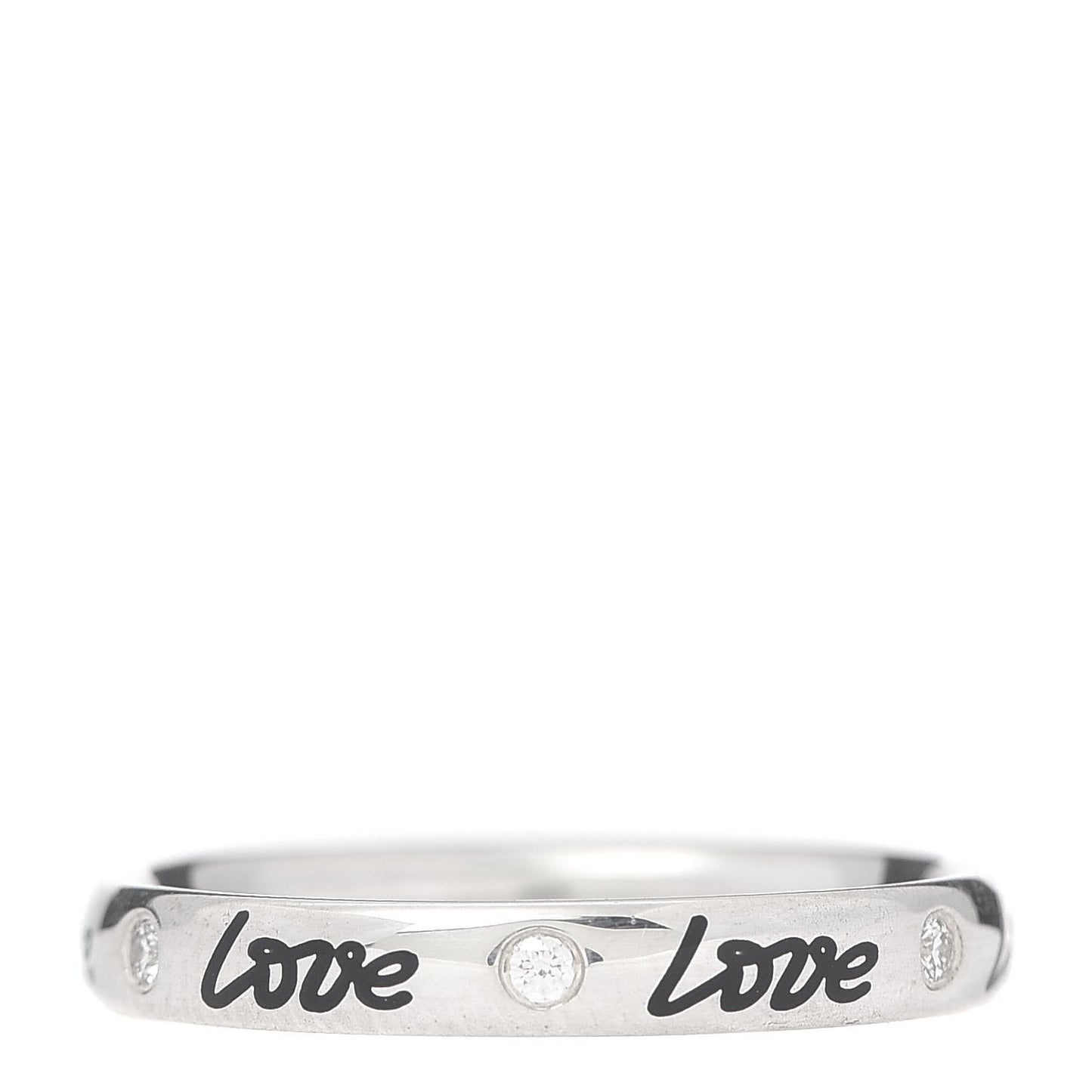 Sterling Silver Enamel Diamond Paloma Picasso Love Band Ring 53 6.5