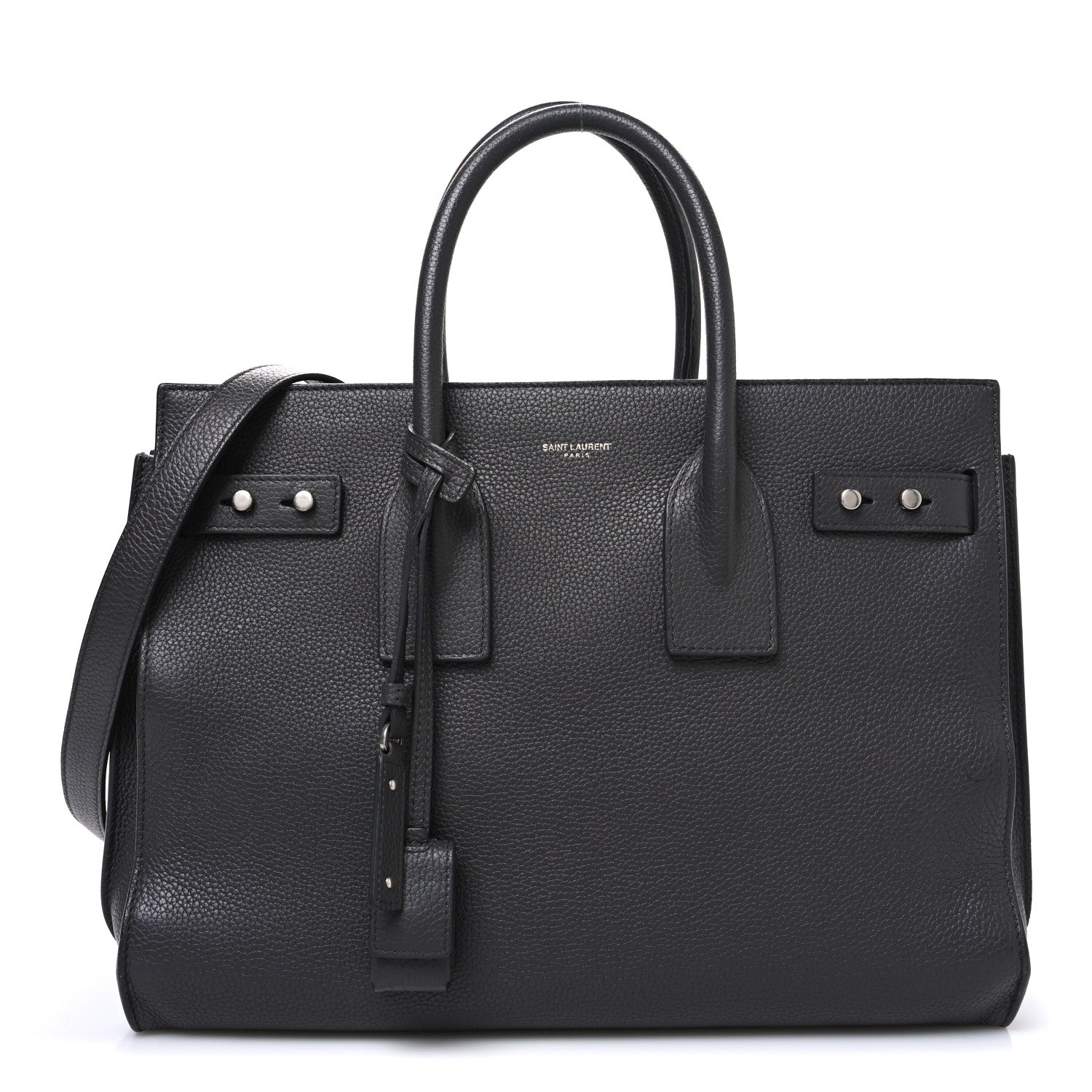 Saint Laurent Grained Calfskin Small Supple Sac De Jour Fog 1 of 14