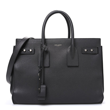 Saint Laurent Grained Calfskin Small Supple Sac De Jour Fog 1 of 14