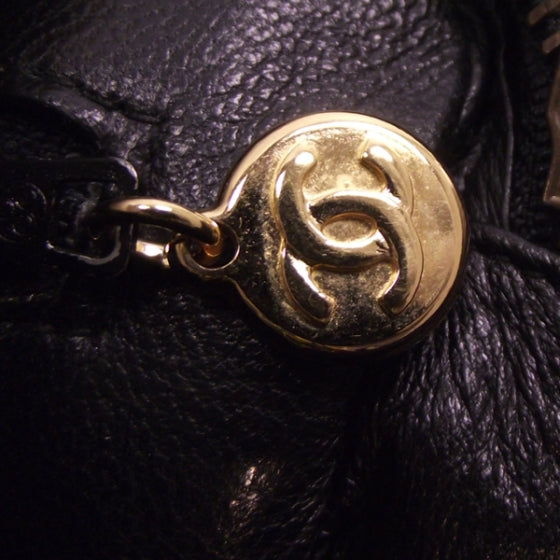 Chanel Vintage Leather Tassel Shoulder Bag Black 11 of 12