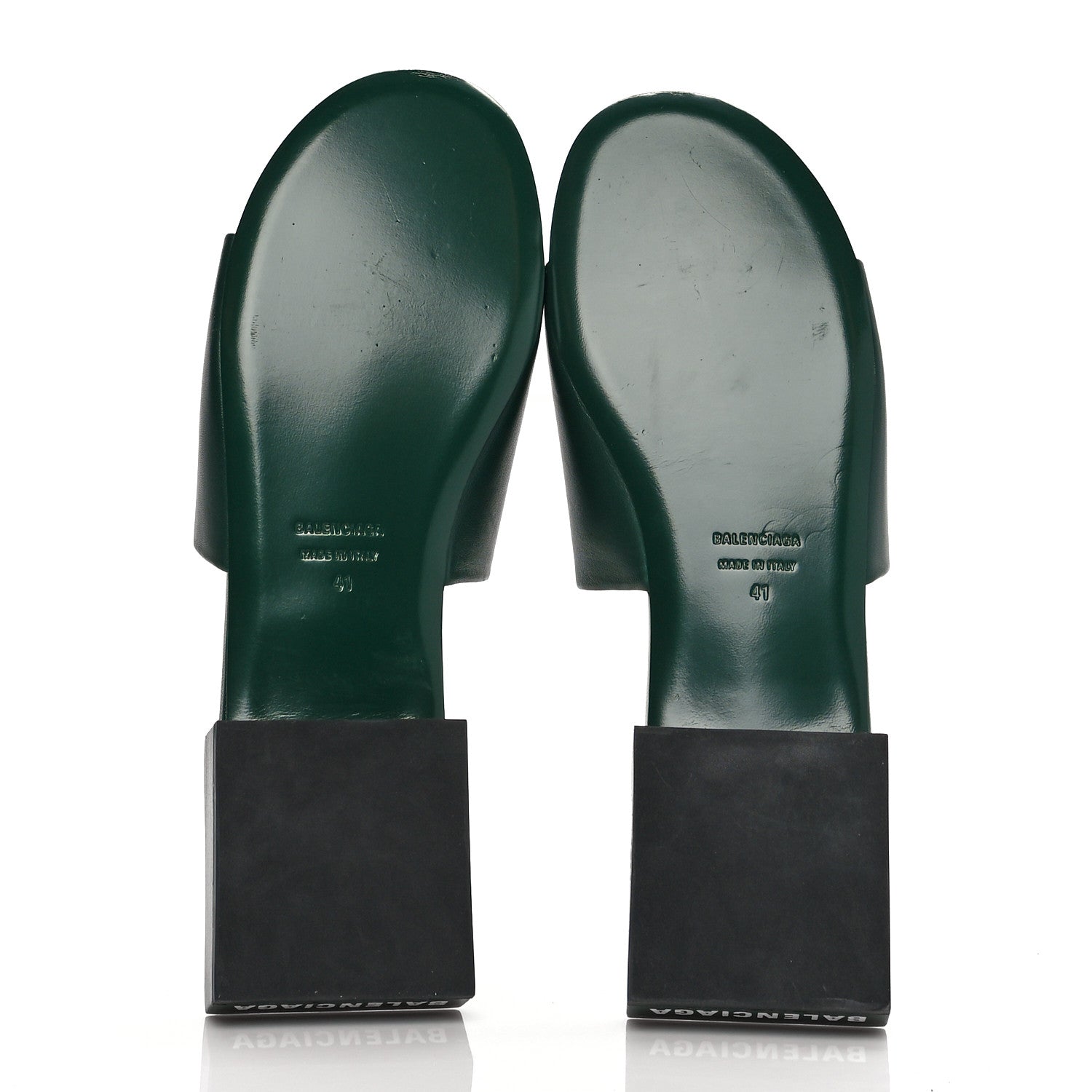 Balenciaga Shiny Sheepskin Box Flat Sandal 41 Green 6 of 15
