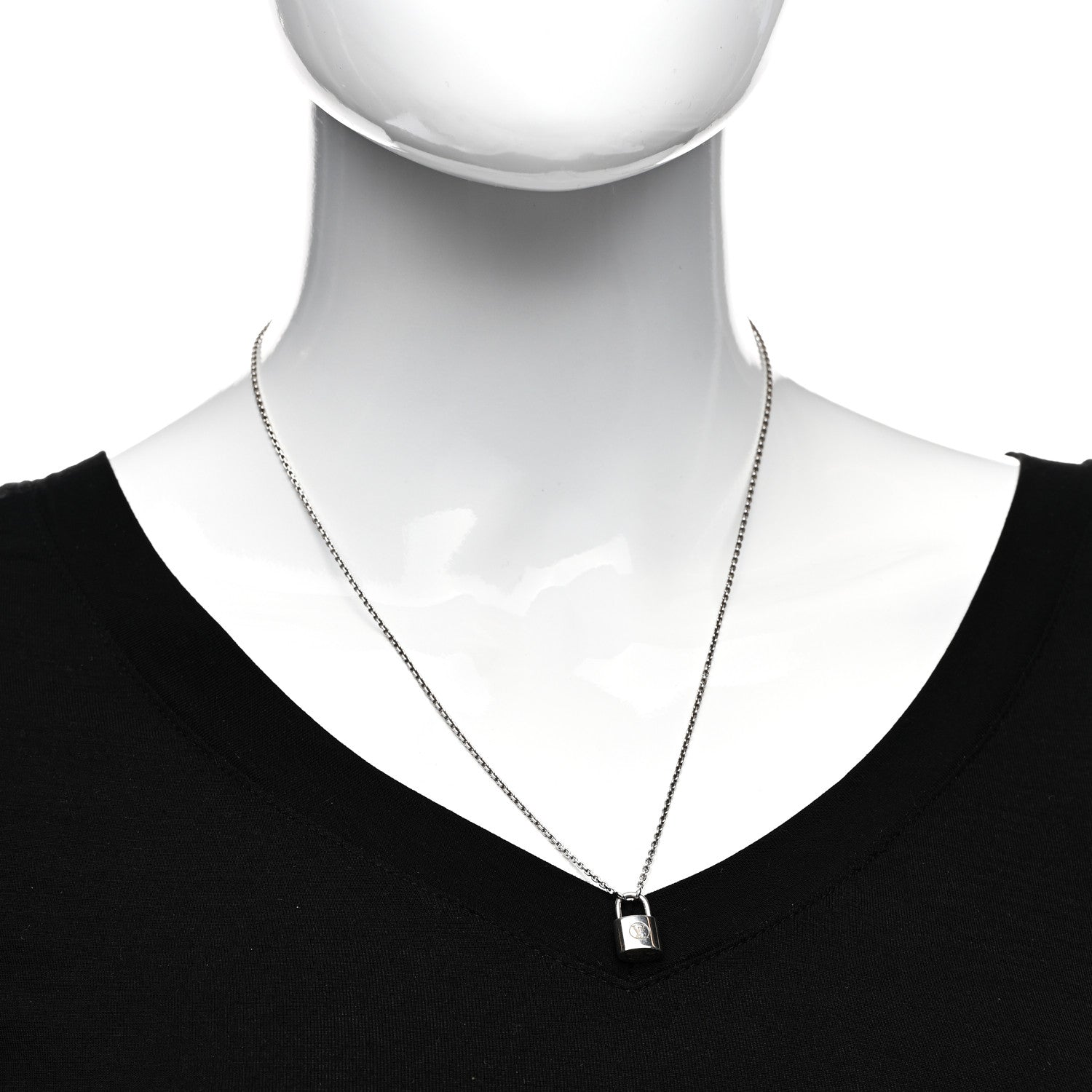 Louis Vuitton Sterling Silver Lockit Necklace 2 of 4