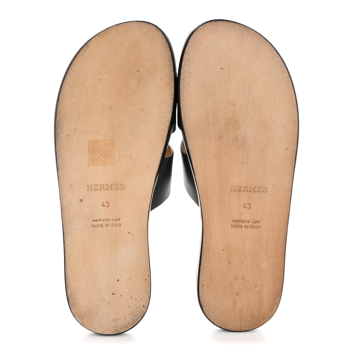 Calfskin Mens Izmir Sandals 43 Black