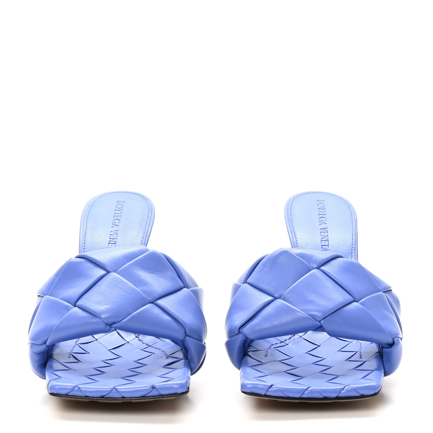 Bottega Veneta Nappa Maxi Intrecciato Lido 90mm Mule Sandals 35 Indigo 3 of 9