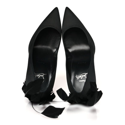 Christian Louboutin Crepe Satin Kate Plume 100 Pumps 41 Black 2 of 9