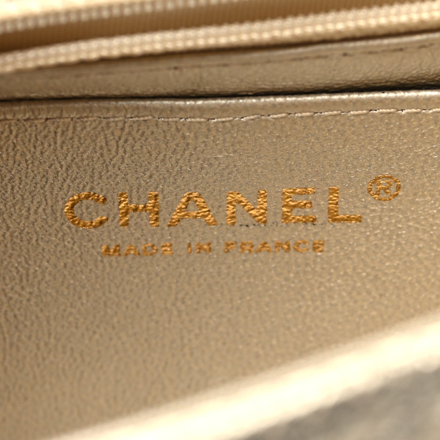 Chanel Metallic Lambskin Perforated Mini Rectangular Flap Light Gold 6 of 10
