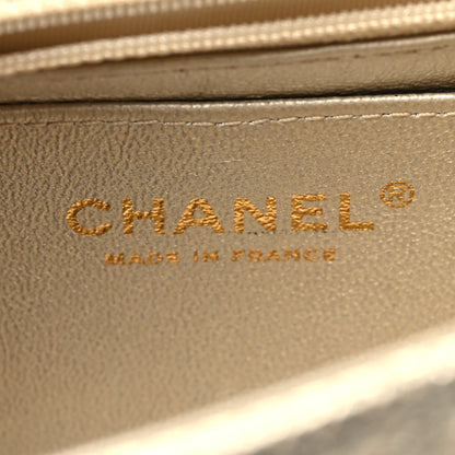 Chanel Metallic Lambskin Perforated Mini Rectangular Flap Light Gold 6 of 10