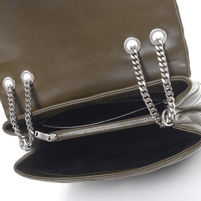 Saint Laurent Calfskin Y Quilted Monogram Medium Loulou Chain Satchel Kaki Fonce 5 of 8