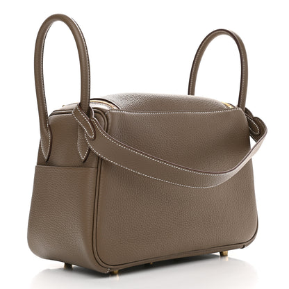 Hermes Taurillon Clemence Lindy 26 Etoupe 3 of 9