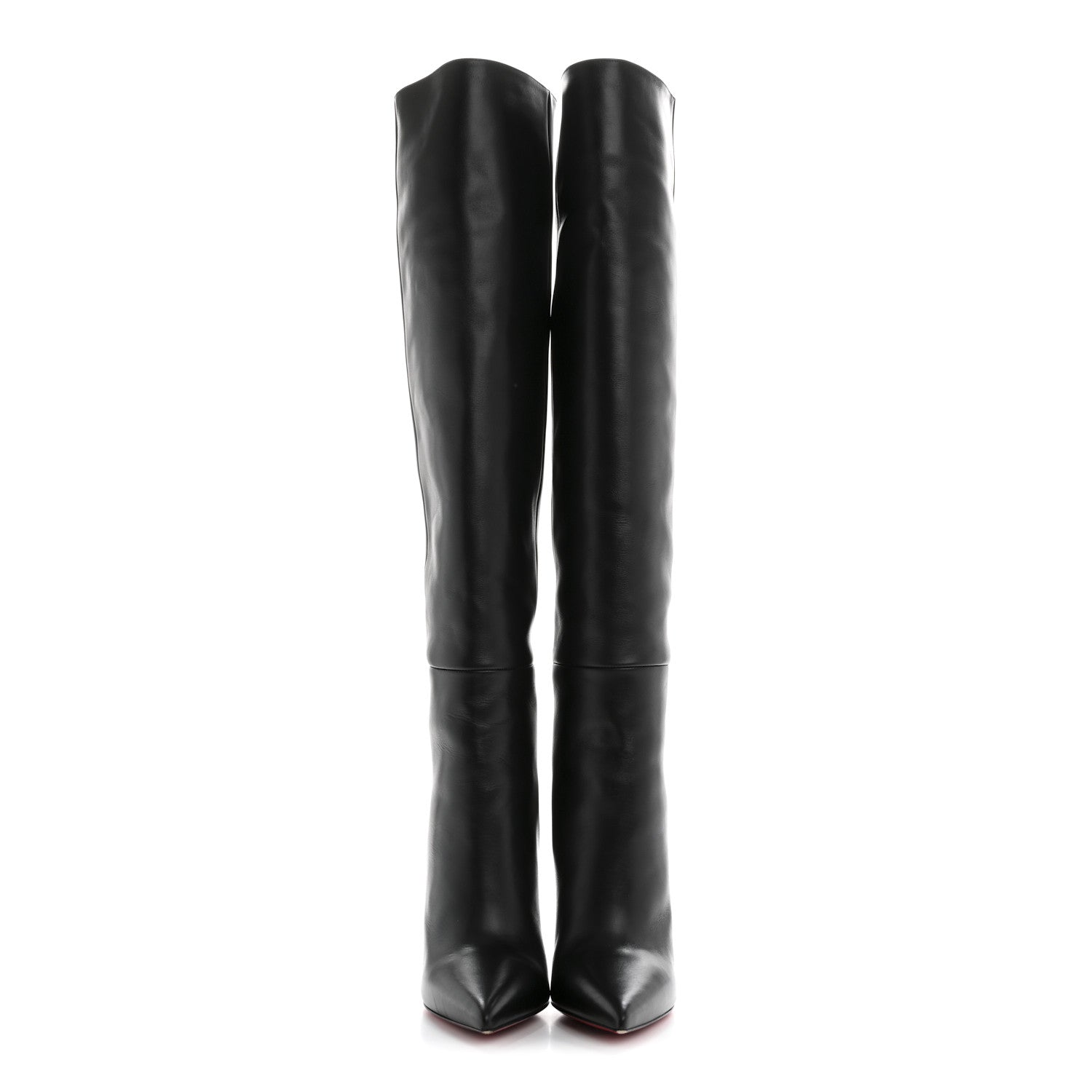 Christian Louboutin Calfskin Astrilarge Botta 100 Knee High Boots 37.5 Black 2 of 8