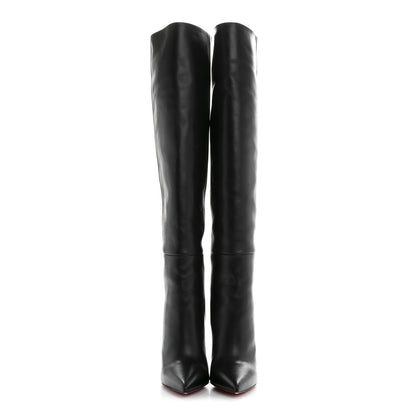 Christian Louboutin Calfskin Astrilarge Botta 100 Knee High Boots 37.5 Black 2 of 8
