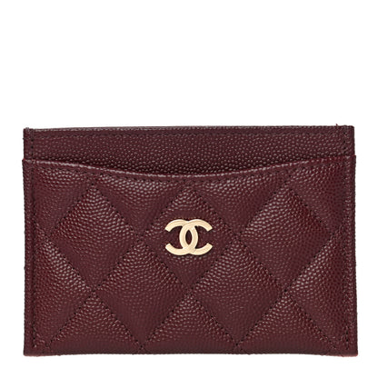 Chanel Caviar Quilted Card Holder Burgundy 1 of 12