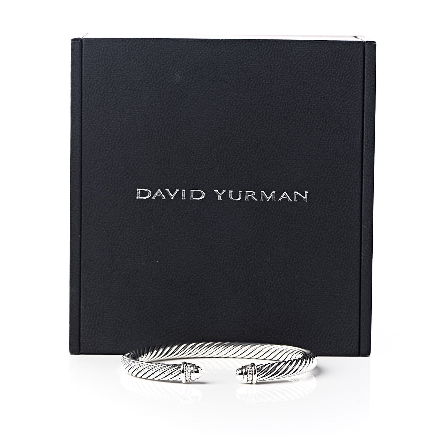 Sterling Silver Diamond 5mm Cable Classics Dome Bracelet