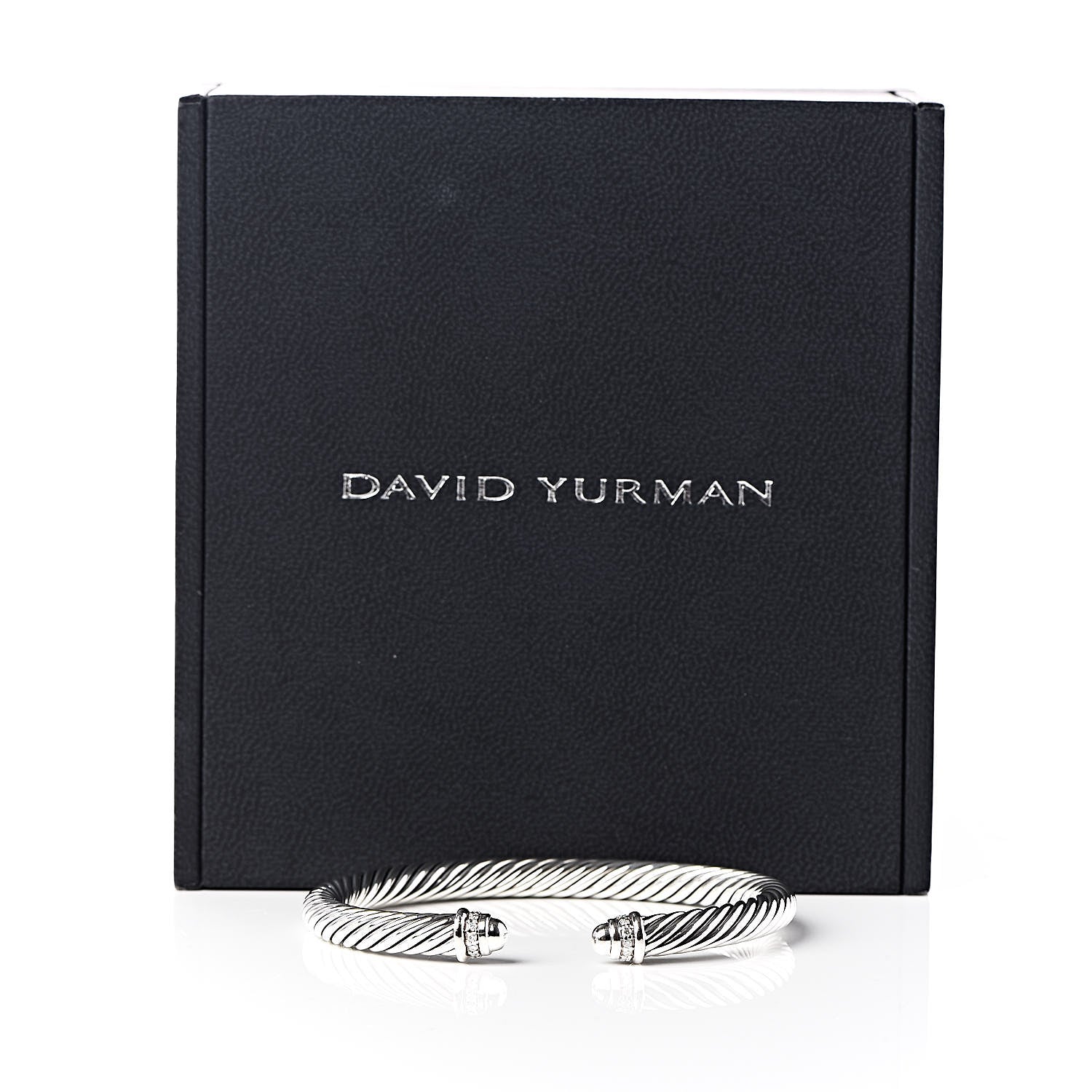 David Yurman Sterling Silver Diamond 5mm Cable Classics Dome Bracelet 5 of 5