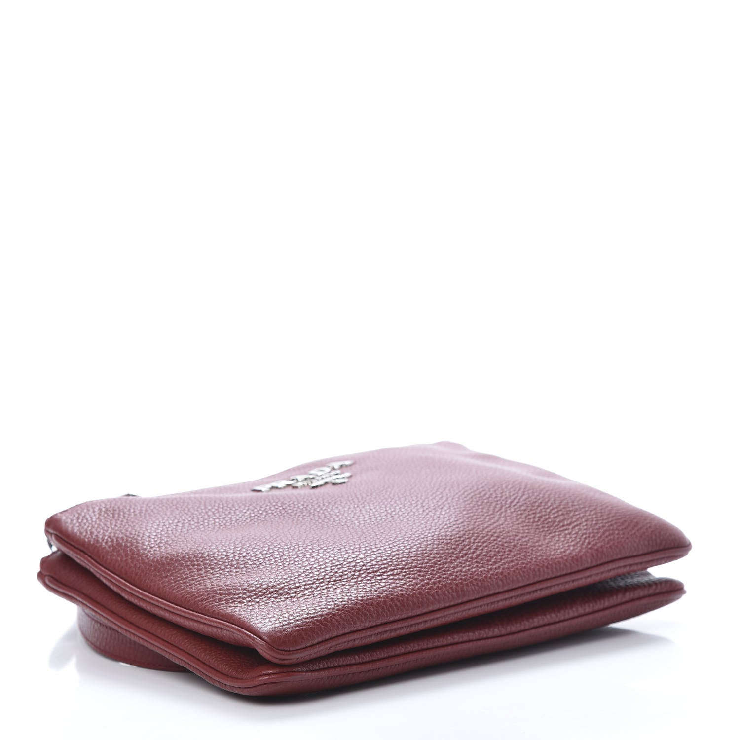 Prada Vitello Daino Double Zip Crossbody Bag Rubino 4 of 11