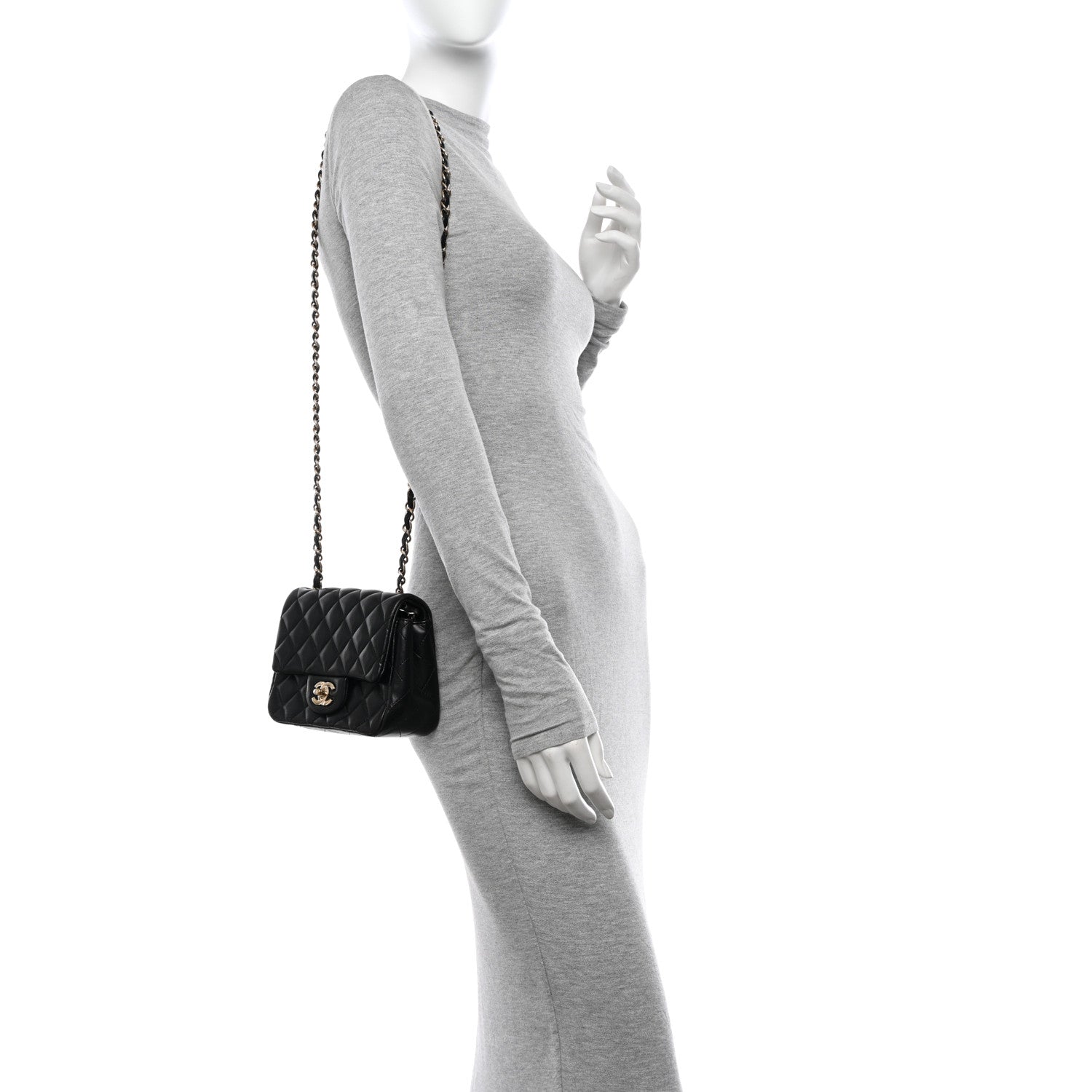 Chanel Lambskin Quilted Mini Square Flap Black 2 of 14
