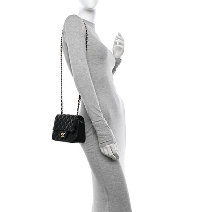 Chanel Lambskin Quilted Mini Square Flap Black 2 of 14