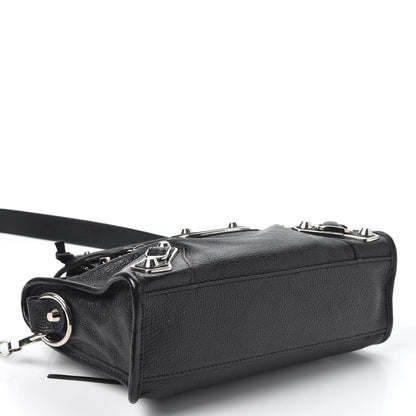 Balenciaga Chevre Silver Metallic Edge Hardware Mini City Black 3 of 9