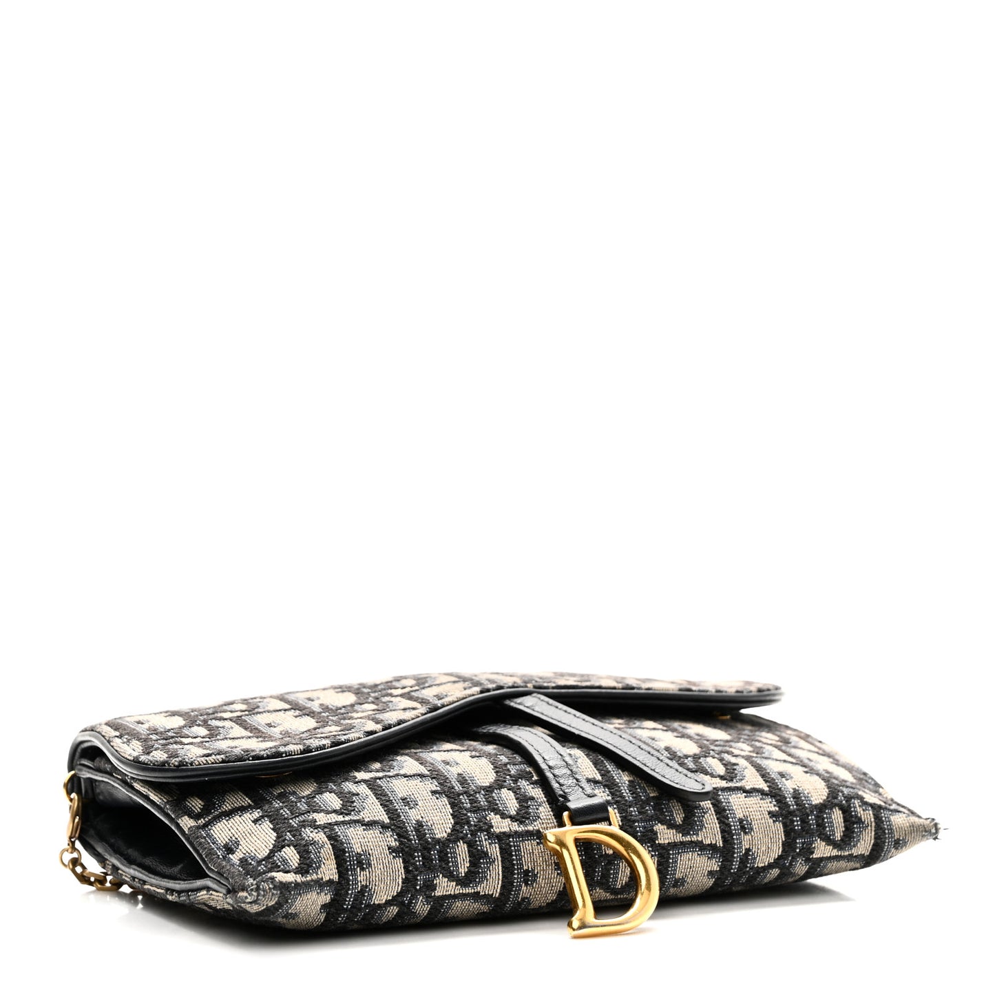 Oblique Saddle Chain Long Wallet Blue
