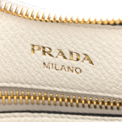 Prada Vitello Phenix Zippered Messenger Hobo White 6 of 10