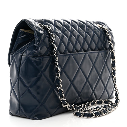 Chanel Vinyl Quilted In the Business Flap Bag Navy Blue 3 of 13