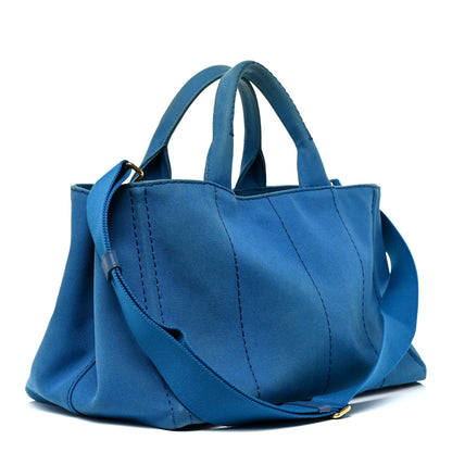 Prada Canapa Logo Tote Azzurro 2 of 17