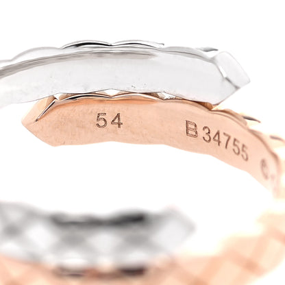 Chanel 18K White Beige Gold Diamond Coco Crush Toi et Moi Ring 54 7 4 of 7