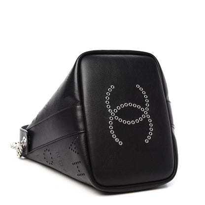 Chanel Calfskin Tweed Small Piercing Light Bucket Bag Black 5 of 11
