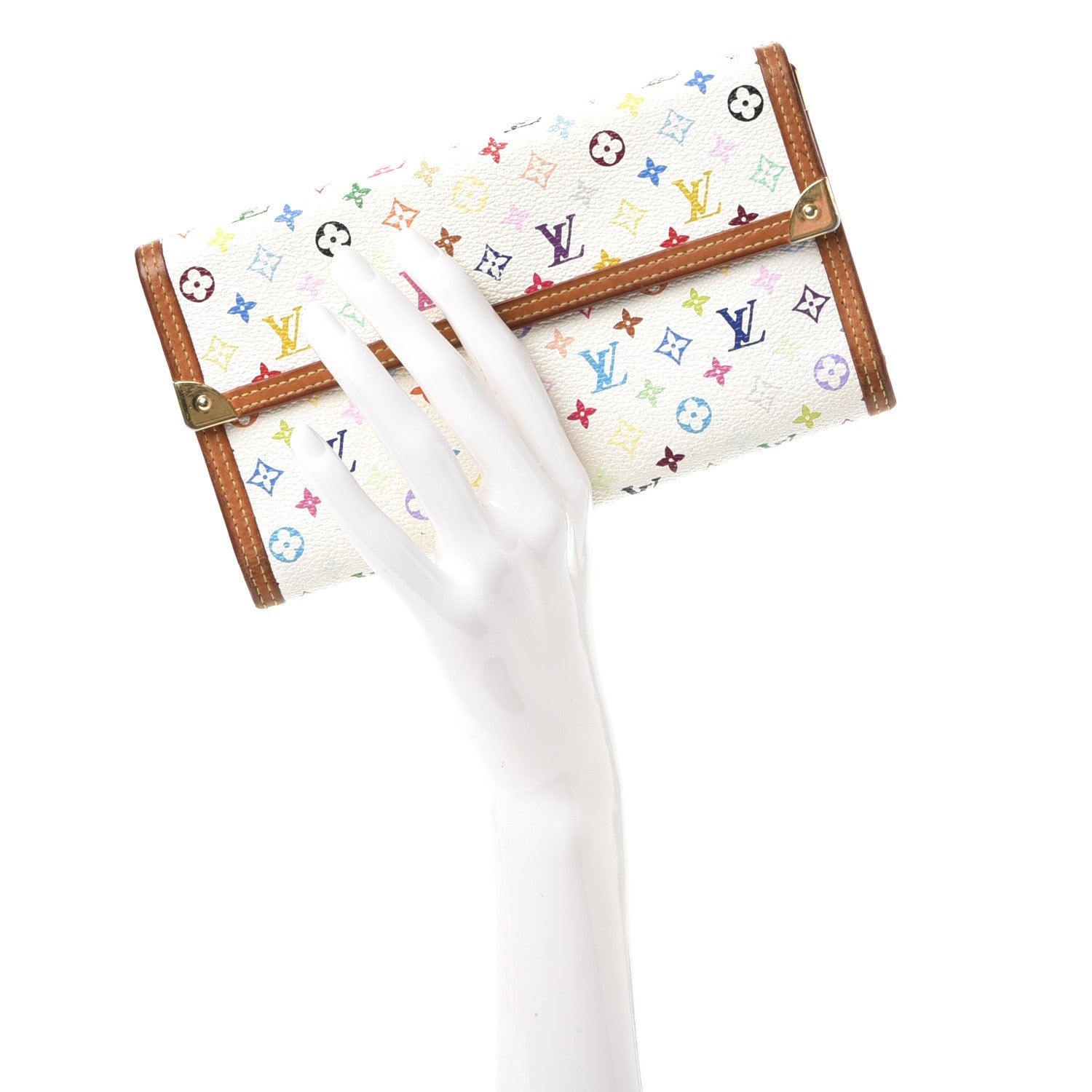 Louis Vuitton Monogram Multicolor Porte Tresor International Wallet White 2 of 13
