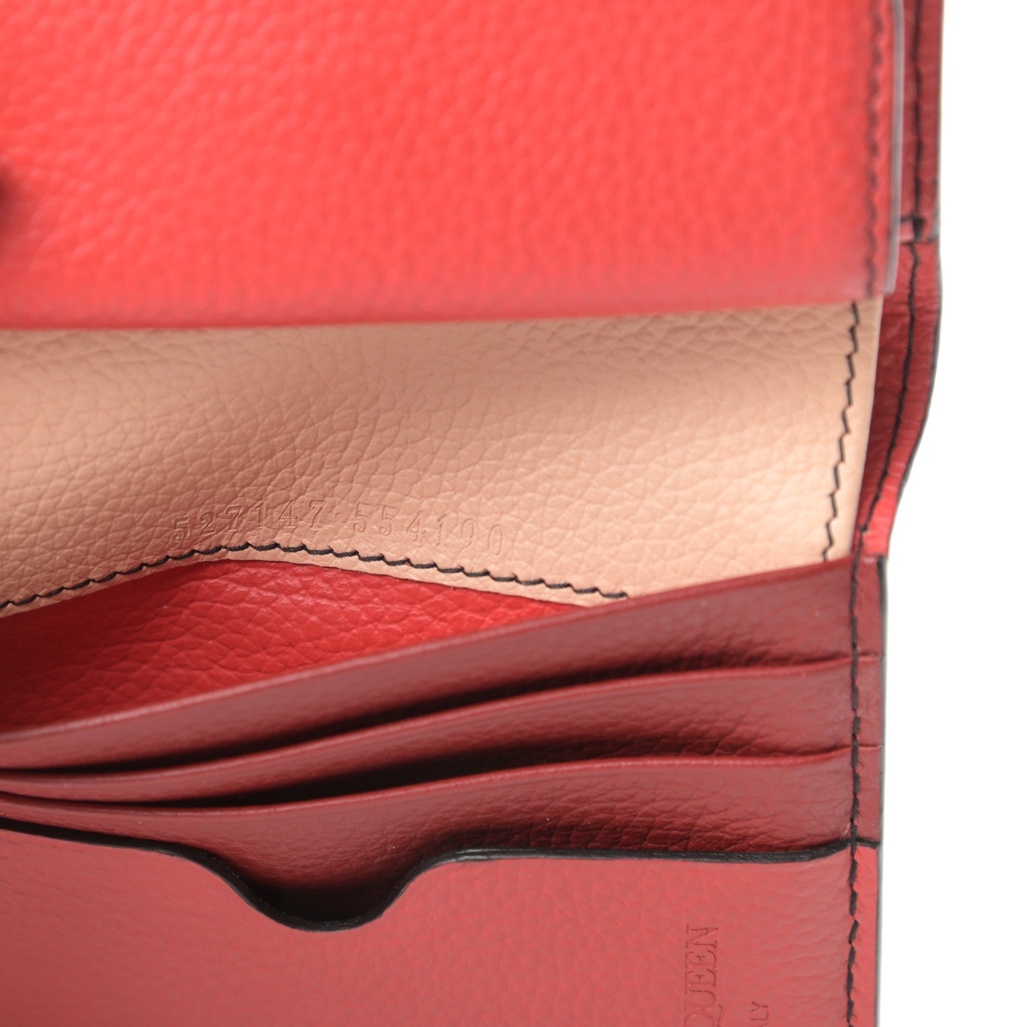 Alexander McQueen Calfskin Skull Short Flap Wallet Pink 7 of 10