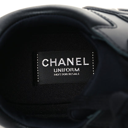 Chanel Fabric Calfskin Suede Mens CC Sneakers 45 Black 6 of 11