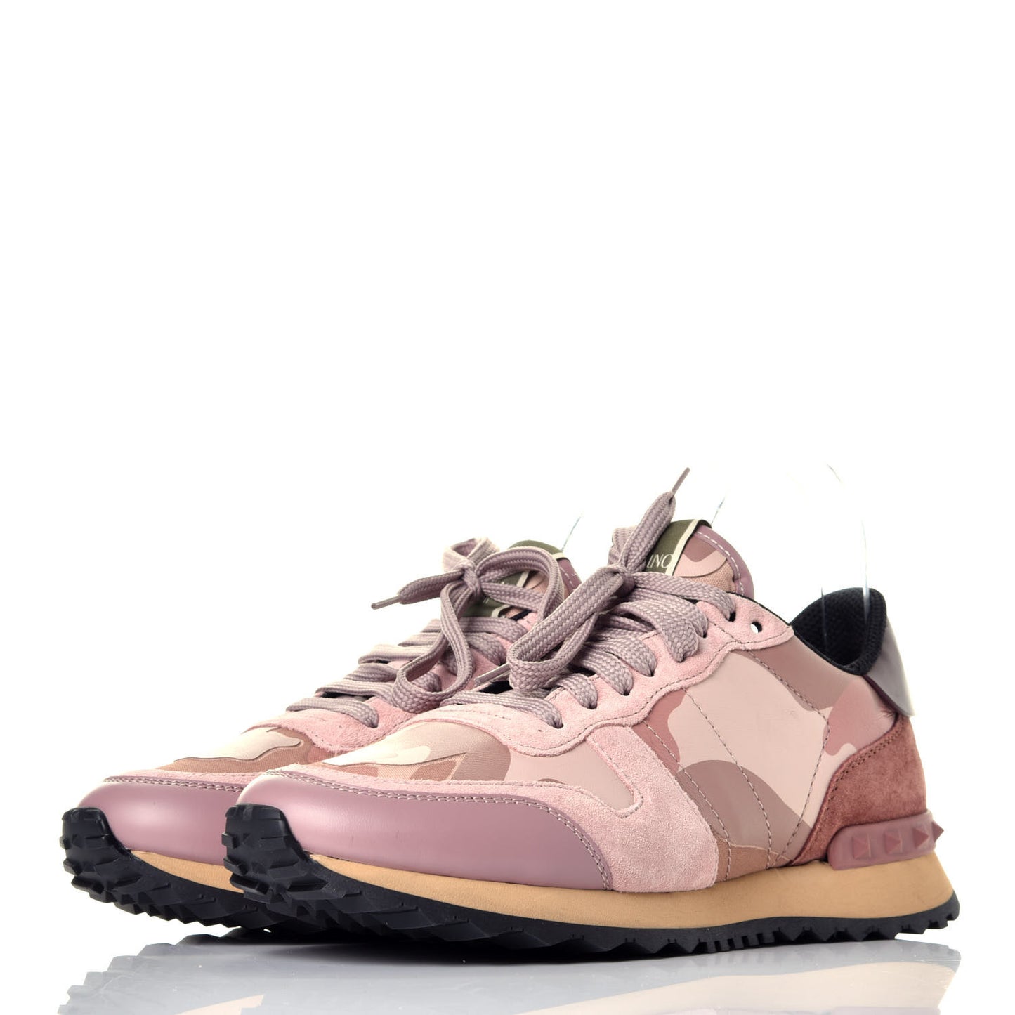 Nappa Suede Camouflage Womens Rockrunner Sneakers 38 Poudre Multicolor