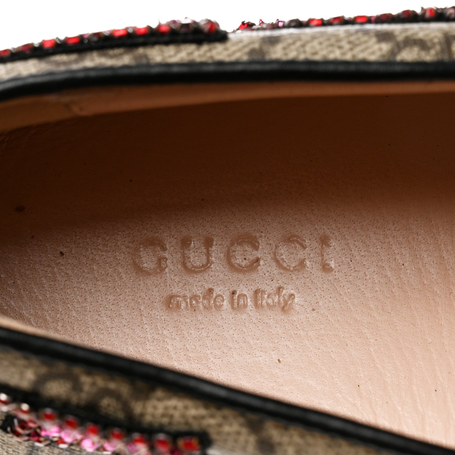 Gucci GG Supreme Monogram Embellished Womens Slip On Sneakers 37 Beige Brown 7 of 8