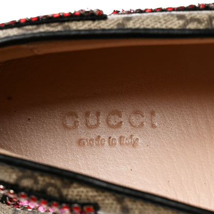 Gucci GG Supreme Monogram Embellished Womens Slip On Sneakers 37 Beige Brown 7 of 8
