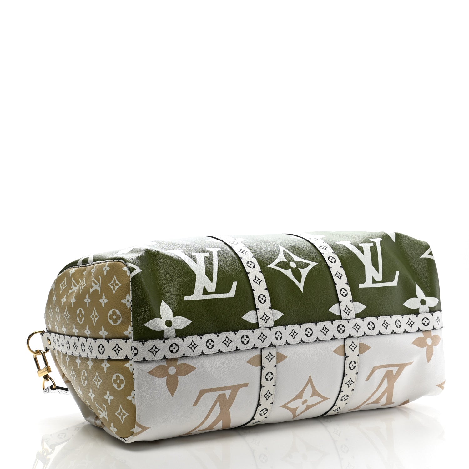 Louis Vuitton Monogram Giant Keepall Bandouliere 50 Kaki Beige 4 of 9