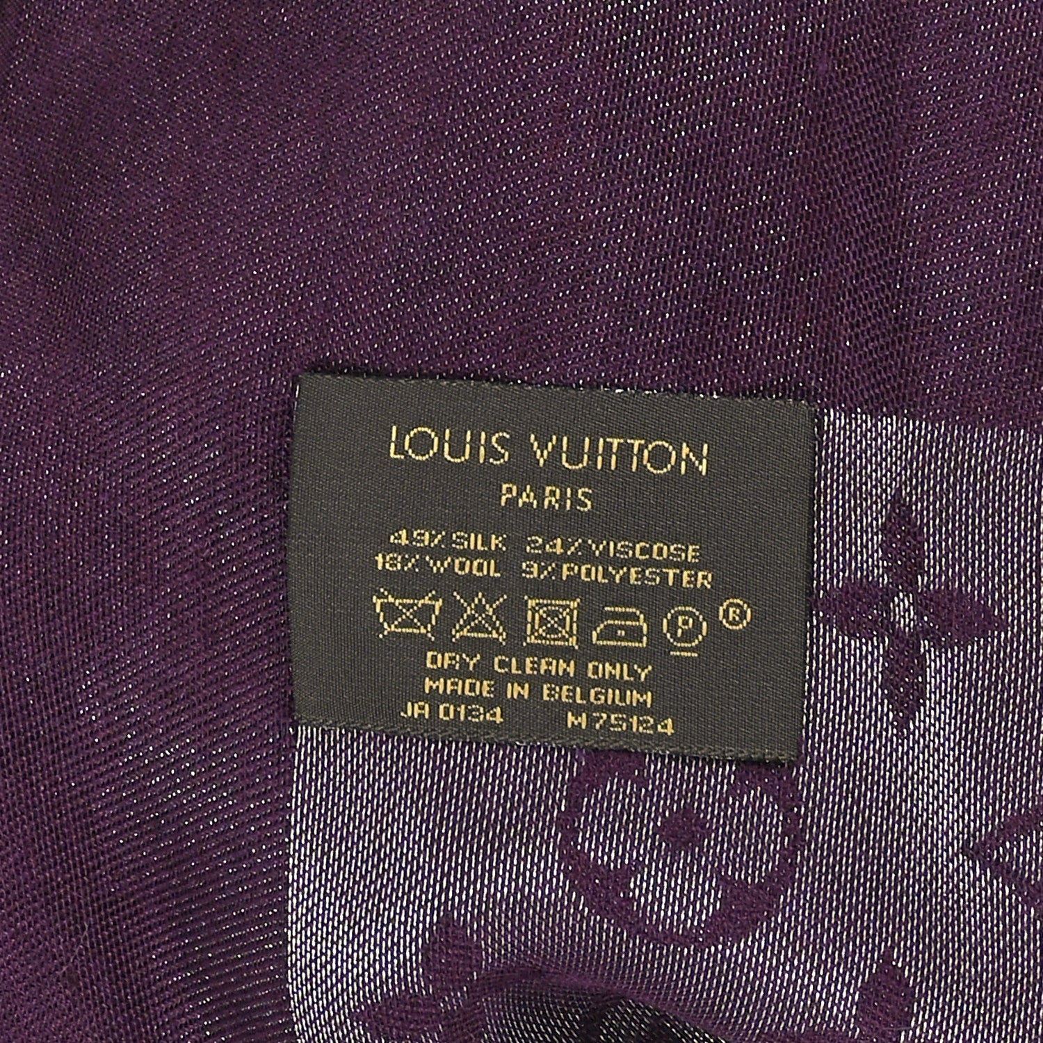 Louis Vuitton Silk Lurex Wool Monogram Shine Shawl Amarante 3 of 3