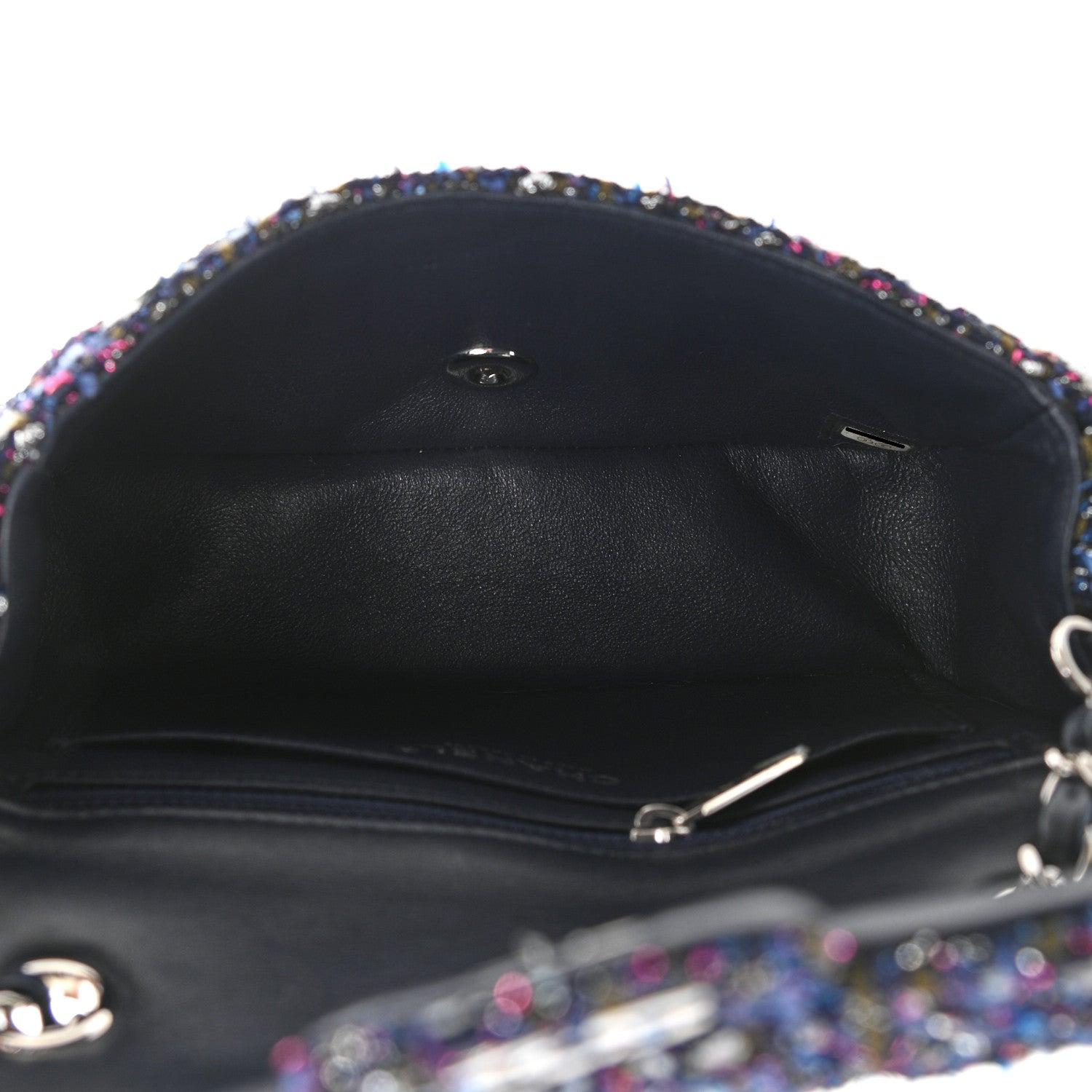 Chanel Tweed Quilted Mini Rectangular Flap Blue Purple Khaki Pink 5 of 10