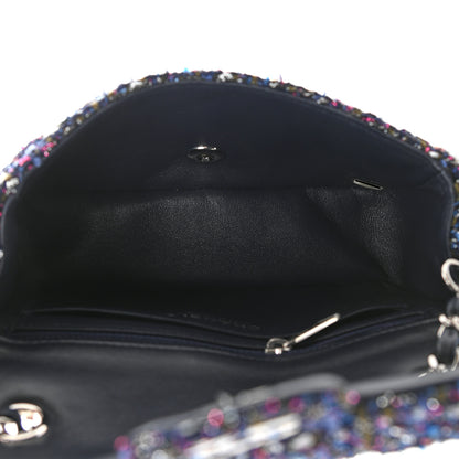 Chanel Tweed Quilted Mini Rectangular Flap Blue Purple Khaki Pink 5 of 10