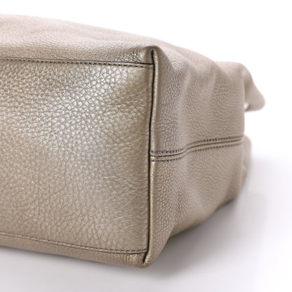Gucci Metallic Pebbled Calfskin Medium Soho Chain Shoulder Bag Golden Beige 7 of 12