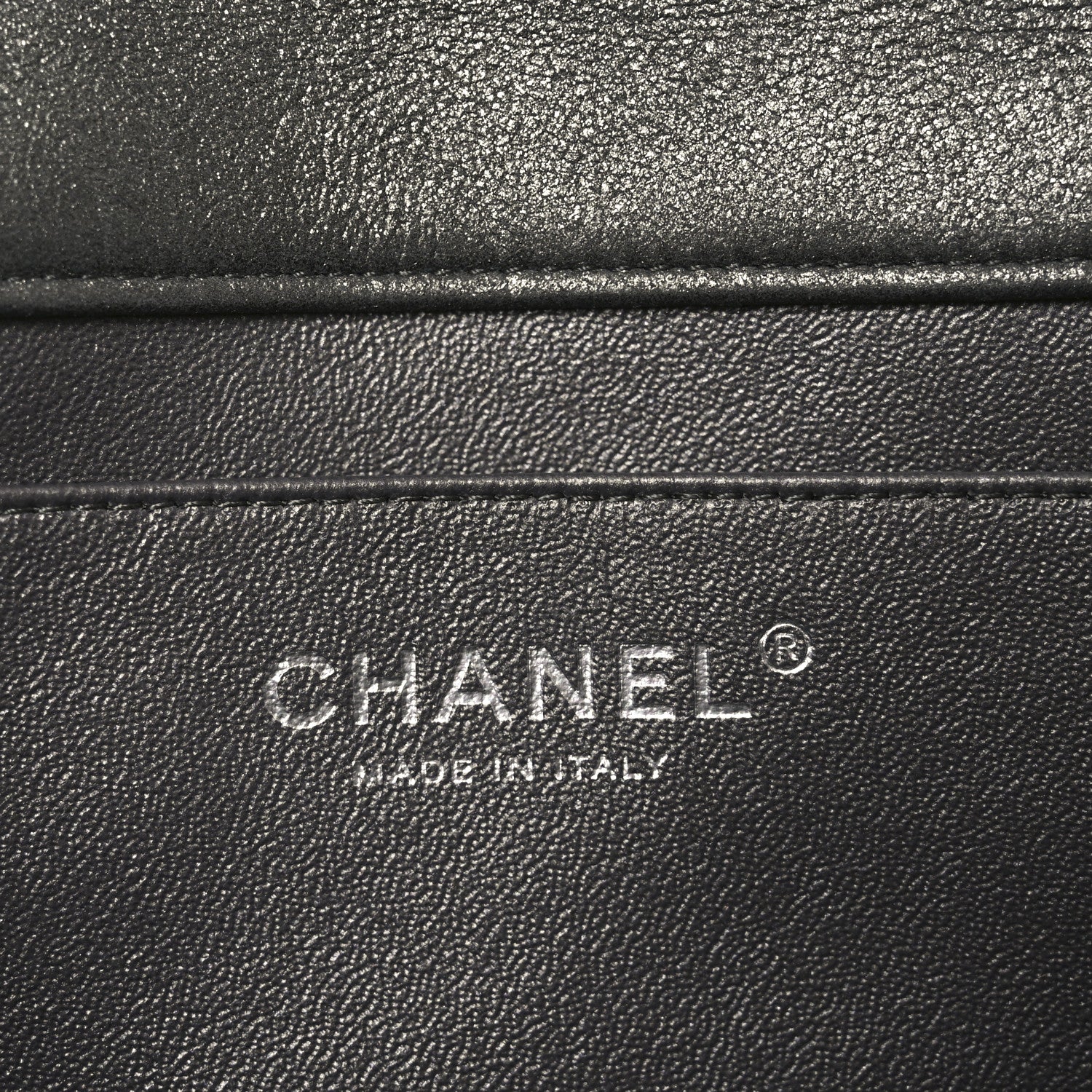 Chanel Metallic Lambskin Quilted Clutch With Chain Flap Dark Grey 6 of 10