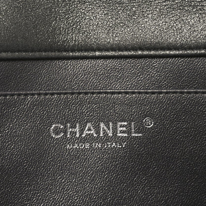 Chanel Metallic Lambskin Quilted Clutch With Chain Flap Dark Grey 6 of 10