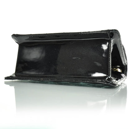 Chanel Patent Quilted Sparkle Glitter Evening Flap Black 5 of 9