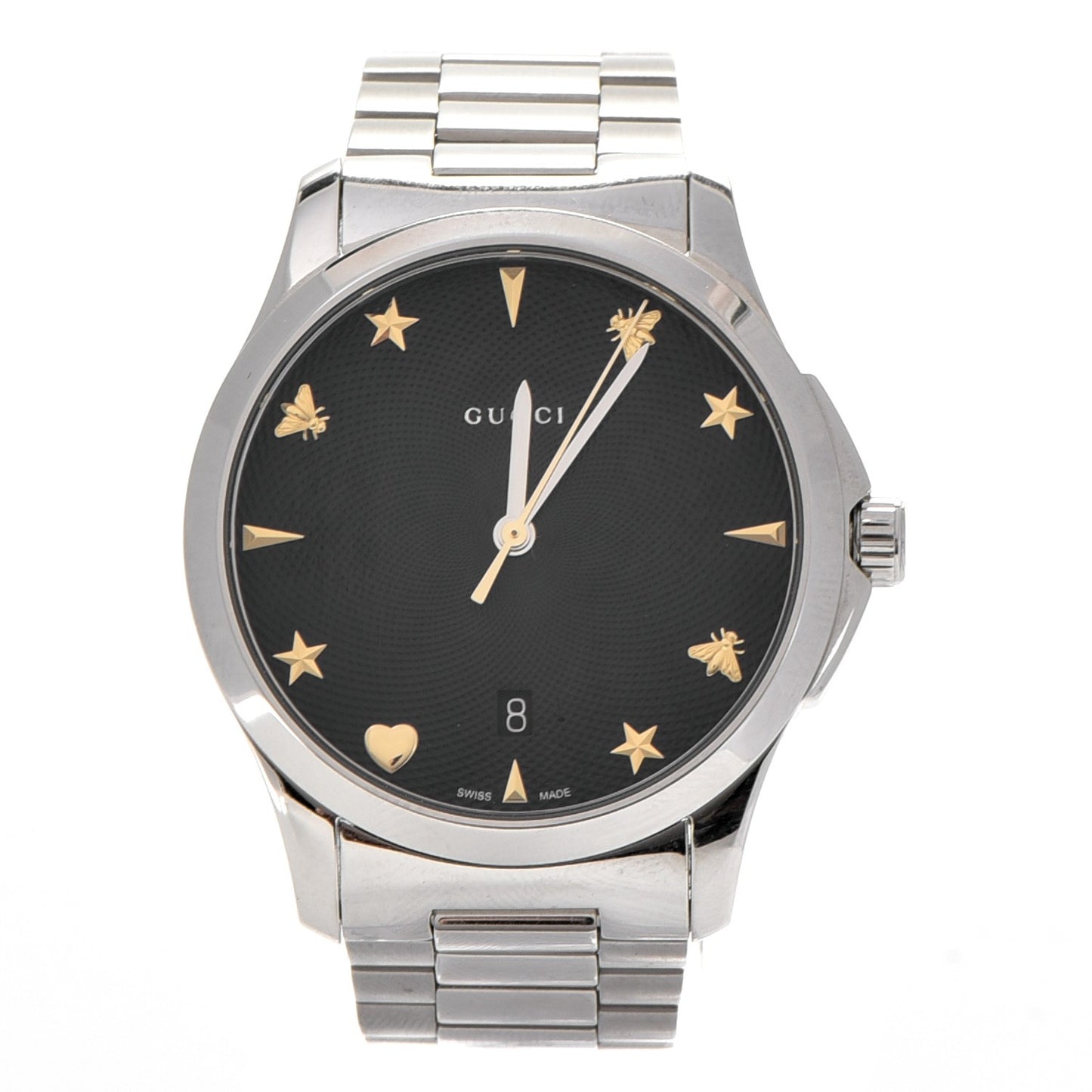 Stainless Steel 38mm G-Timeless Charm Quartz Watch Black