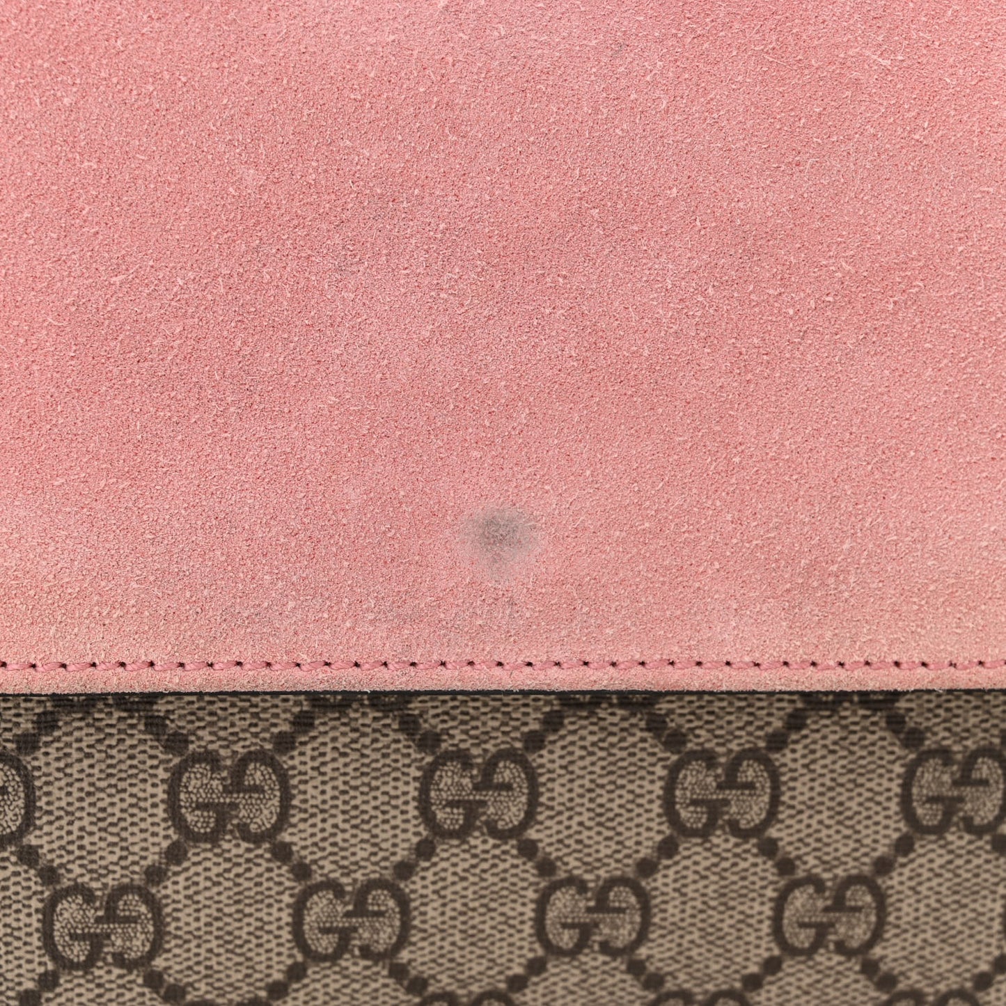 GG Supreme Monogram Suede Crystal Medium Dionysus Shoulder Bag Beige Ebony Light Peonia