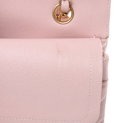 Chanel Calfskin Chevron Quilted Medium Double Flap Light Pink 10 of 15
