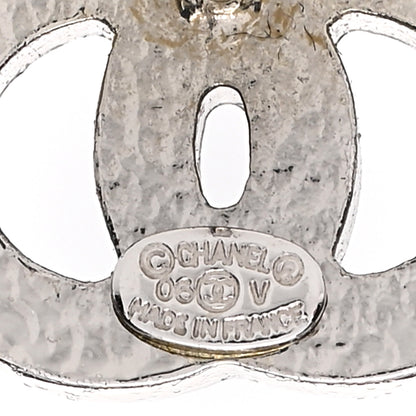 Chanel Crystal Mini Timeless CC Earrings Silver 4 of 4