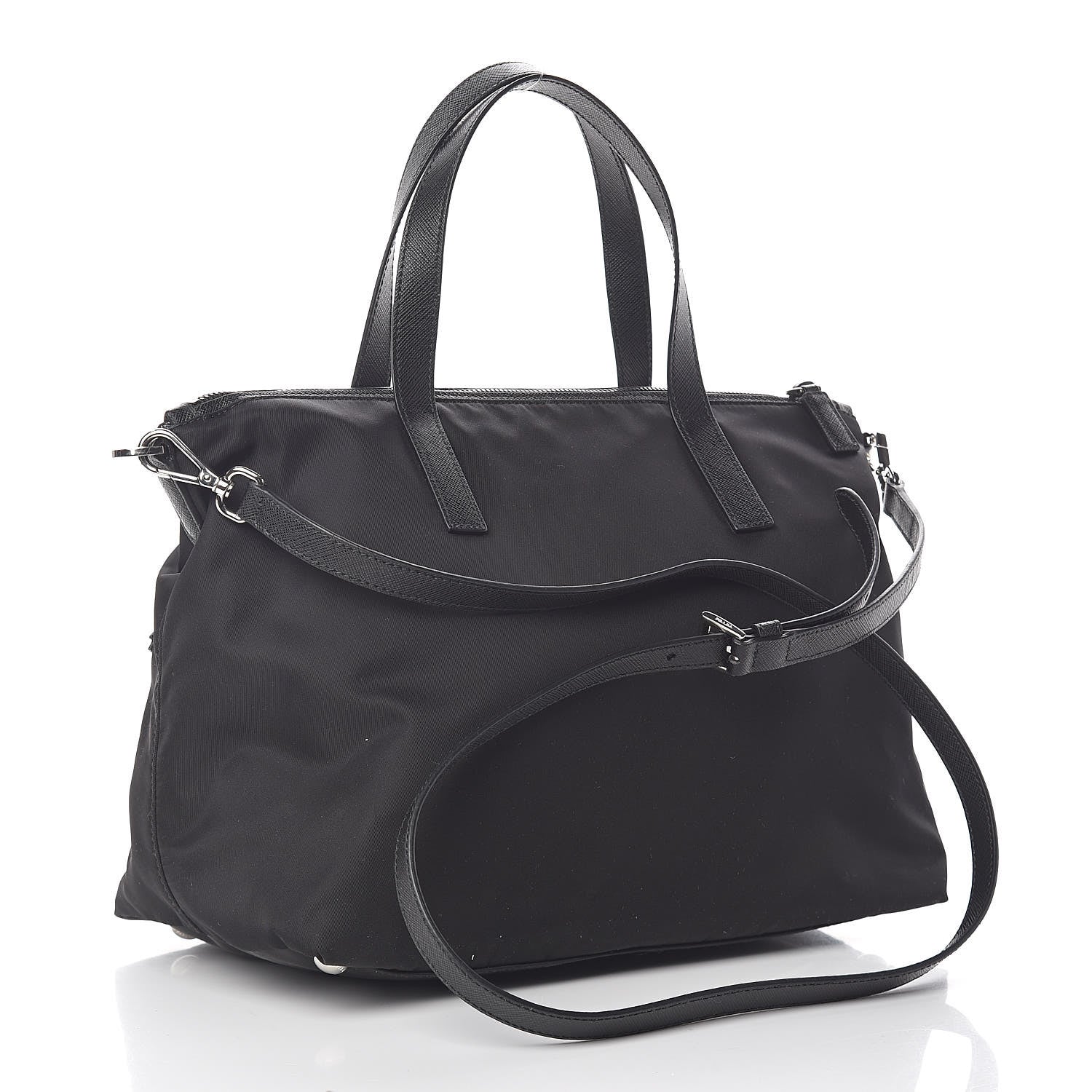 Prada Nylon Tessuto Saffiano Robot Tote Bag Black Petal 3 of 11